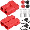 HAAMNING7 2 pezzi Spina di collegamento rapido per batteria, connettore di scollegamento per impieghi gravosi 600 V 175 A per cavo 0-4 AWG, ignifugo con cappuccio antipolvere per auto (rosso)