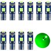 SUCANY T5 LED Lampadine,2721 27 37 286 PC73 PC74 Lampadina,12V 20LM 0.4W 3SMD 3030 Chips,Adatto Per Gli Strumenti Automobilistici E Gli Indicatori Del Cruscotto (Verde - 10 Pezzi)