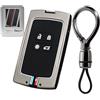 Rondrive Custodia per chiave compatibile con Mitsubishi ASX Colt 2023-2026, in metallo, per Renault Austral Alpine A290 A390, accessorio per chiave telecomando, 4 pulsanti, nero
