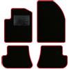 QUEMAR Tappetini Auto compatibili con Ford Fiesta MkV 5 serie 2002-2008/ Kit Tappeti Moquette e Gomma su Misura (Set 2 Anteriori + 2 Poster.)/Ricami e Colori Personalizzati (0 Ricami, Bordo Rosso)
