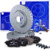 Generico ATE Set di freni asse anteriore +dischi freno anteriori ¯ 320mm ventilati e perforati e pastiglie freno anteriori +contatto di avvertimento Compatibile con MERCEDES Classe A, Classe B, CLA, GLA