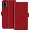 ESACMOT Custodia Portafoglio in Pelle Compatibile con Cubot P40 Flip Cover con Porta Carte e Supporto, Chiusura Magnetica, Custodia Folio Antiurto (Rosso)