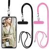 Vauki 2 pezzi Cordino per Cellulare Telefono Universale Tracolla Regolabile Collana Collo Catena Laccio per Cellulare e Patch Telefono per Maggior Parte Smartphone IPhone Samsung Xiaomi, Nero+Rosa