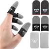 Gjinxi 4 pezzi Gaming Finger Thumb Sleeves Mobile Gaming Guanti Ditalini in fibra argentata touchscreen, custodia per dita per il pollice (bicolore + rosso)
