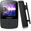 Yoton Lettore MP3 Bluetooth 5.2, Clip Sportivo, Audio Hi-Fi ad Alta Qualità, Controllo Volume Indipendente, Radio FM, Auricolare Incluso, Scheda SD non inclusa- Nero