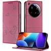 XINYEXIN Custodia per Xiaomi 15 Ultra, Cover a Libro in Pelle PU con Blocco RFID, Slot per Carte, Supporto, Protezione Completa Antiurto - Rosso