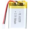 Uxney Batteria agli ioni di litio agli ioni di litio da 3,7 V, 500 mAh, 612338, con connettore 2P-PH, con griglia da 2,0 mm