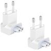 Flomiara 2 adattatori da viaggio Europa all'UE, adattatore AC, spina europea, alimentatore MacBook, convertitore di ricambio, spina UE per alimentatore Apple, compatibile con MacBook, iPad, iPod