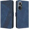 OKZone Cover per Huawei Honor 50/Nova 9, Custodia in PU Pelle per Huawei Honor 50/Nova 9, Custodia a Libro Protettiva Folio Portafoglio con Chiusura Magnetica Wallet Case Flip Cover (Blu)