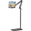 TabHolderix Supporto da pavimento per tablet, girevole a 360 gradi, supporto per tablet regolabile per iPad/Kindle/smartphone/tablet/e-reader o altri dispositivi da 4,7-12,9 pollici (nero)