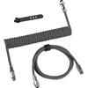 ATTACK SHARK C01 PRO Cavo USB C a Spirale per Tastiera Gaming, Da Tipo C a USB A, Cavo di Ricarica per Tastiera Meccanica Intrecciato a Doppio Strato con Connettore Aviator Rimovibile, Grigio