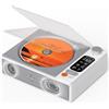 leapwell Lettore CD Portatile, Leapwell Lettore CD con Bluetooth Altoparlanti HiFi All'interno, Lettore CD Retrò Audio Compatto Ricaricabile con Schermo LCD Radio per Cuffie Supporta AUX USB Ottico Bianco