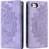 CASEONJAN Cover per iPhone 16e, Pelle PU Custodia a portafoglio con scomparti per Slot Schede, Antiurto Flip Caso Cover per iPhone 16e (Vintage Viola)