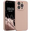 kwmobile Custodia Compatibile con Apple iPhone 15 PRO Cover - Back Case per Smartphone in Silicone TPU - Protezione Gommata - Rosa Antico