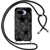 Xylota Cover Cordino per Google Pixel 9a 5G, Aesthetic Stelle Disegni Custodia con Corda Collana Tracolla Laccio, Ultra Sottile Silicone Morbido TPU Bumper Antiurto Protettiva Case, Nero
