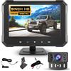 Hodozzy Kit Telecamera Retromarcia per Auto con Monitor Digitale 5 Pollici 1080P HD Visione Notturna IP69 Impermeabile Telecamera Posteriore per Auto, Hodozzy Backup Telecamera 12V con Cavo per Camion Camper