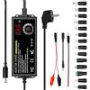 Afenau Alimentatore Universale, 3-24V 3A 72W Adattatore di Alimentatore Regolabile con Display di Tensione LED e 14 Punte & Convertitore di Polarità, AC Adapter 100 240C 50 60Hz per Elettronica Domestica