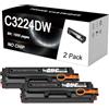 ULUCAN Toner Nero per Stampante per Lexmark C3224 C3224dw C3326dw C3426dw Cartuccia Toner A Colori Sostitutiva per Lexmark MC3224adwe MC3224dwe MC3224i MC3326adwe,Black-2 Pack