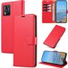 KKEIKO Cover per Motorola Moto E13, Antiurto Custodia in PU Pelle con Slot per Porta Carte, Magnetico Protettiva Cover per Motorola Moto E13, Rosso