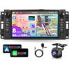 VECHTEL 6G 128G VECHTEL 7Autoradio 2 DIN Bluetooth per Jeep/Chevrolet/Chrysler/Dodge Carplay Android Auto Wireless,Android 15,DSP EQ,Wifi GPS Navi,RDS/FM Radio con Retrocamera AHD