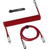 ATTACK SHARK C01 PRO Cavo USB C a Spirale per Tastiera Gaming, Da Tipo C a USB A, Cavo di Ricarica per Tastiera Meccanica Intrecciato a Doppio Strato con Connettore Aviator Rimovibile, Rosso
