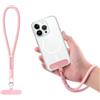 BOXOB Cinturino da Polso per Telefono, Cinturino da Polso per Telefono Semplice Cordino per Telefono Cordino Comodo per Cellulare con Linguetta di Ancoraggio per iPhone e la Maggior Parte (Rosa)