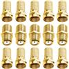 KUOQIY 15 Pezzi Set di Connettori F, Connettori a Vite di Tipo F e Accoppiatori di Tipo-F, SAT Connettore Satellitare, per TV Satellitare, Aerea, Sky, Freesat, Cavo Coassiale, Oro