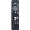 AULCMEET RC4154405/01R Telecomando con sostituzione vocale compatibile con Philips Smart TV OLED 4K YKF456-009, 996592003182, 996592001457, 398GM10BEPHN0021PH 43PUS7805/12, 43PUS7855/12, 43PUS8105/12