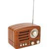 Jectse Altoparlante retrò, radio AM FM vintage Radio portatile USB con antenna regolabile, batteria 1800mAh (inclusa), radio in legno