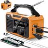 NEEMOSI 27000mAh Radio a Manovella, FM/AM Radios Solarecon Bluetooth 5.3/Allarme SOS/Bussola/Torcia Elettrica,RadioA Dinamo Per La Preparazione All'aperto Ai Disastri Naturali (Arancione)