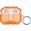 kwmobile Custodia Protettiva Compatibile con Apple Airpods Pro 3 - Cover Box Portauricolari in Silicone TPU - Soft Case - arancione/trasparente