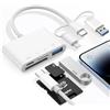 Dalimee Lettore di schede SD 4 in 1 per iPhone, adatto per telefoni, laptop, tablet, fotocamere, ecc.