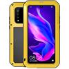 LOVE MEI Huawei P30 Lite Impermeabile Custodia, Antiurto Impermeabile Polvere/Sporcizia/Neve Prova in Alluminio Metallo Cover con Vetro Temperato per Huawei P30 Lite (Giallo)
