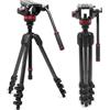 Manfrotto 055 Treppiede Video con Testa Fluida 502, in Fibra di Carbonio, Video-Kit Robusto, con Colonna di Livellamento, Chiusura a Leva, Treppiede per Videocamera e Fotocamere DSLR/Mirrorless