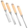 CRAFTHROU Set di 4 Scalpelli per Intaglio del Legno Testa Semitonda, Lame in Acciaio al Carbonio da 6/12/18/24 Mm, Affilatura Duratura e Controllo Preciso per Scultura e Modellismo