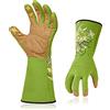 Vgo... 1 paio Guanti da Giardinaggio Antispine, Guanti Lavoro Lunghi Donna per Agricoltura Giardino Potatura con Palmo Antiabrasivo Antiscivolo(Verde,L)