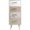 Rebecca Mobili Cassettiera Salvaspazio, Cassettiera per Bagno, con 4 Cassetti, Legno MDF, Marrone Chiaro, Stile Scandinavo - Misure HxLxP: 71,5 x 30 x 29 cm - Art. RE6913