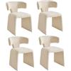 HJhomeheart Set di 4 Sedie da Pranzo, Sedie da Cucina, Rivestimento Completo, Materiale in Lino, Sedie Imbottite per Cucina, Soggiorno, Camera da Letto, Beige