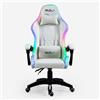 Produce Shop Sedia Gaming Bianca Poltrona massaggiante LED reclinabile ergonomica Pixy Plus