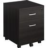 Vinsetto Schedario da Ufficio Cassettiera Per Scrivania in Legno, 2 Cassetti, Serratura con 2 Chiavi, Nero, 40x45x55.6cm