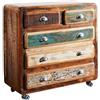 MASSIVMOEBEL24.DE FREEZY #36 Comò in Legno Riciclato - Laccato/Multicolore 90x40x90