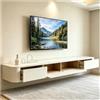 KSYGINXD Mobile TV Galleggiante Salvaspazio, Console Multimediale Montata A Parete Con Gestione Dei Cavi E Ampio Spazio Di Archiviazione Per Qualsiasi Stanza(bianca,220x24x20cm)