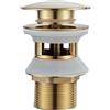 SHBHWS Pulsante di Scarico Pop-up Lavandino del Bagno Scolapiatti Sifone Tappo Rubinetto for lavabo Accessorio Tubo for Nero Cromato per Cucina e Bagno(Gold B)