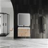 Kiamami Valentina - Mobile sospeso con lavabo in resina 80cm frontale rovere oro cannettato Cortina
