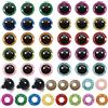TOAOB THE ONE AND ONLY BABY TOAOB 60 Paia Occhi di Sicurezza in Plastica 24 mm Grandi Colorate Rotondi Glitter Rondelle per Creazione Bambole Pupazzi Artigianato Fai da Te