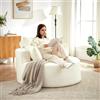 Bladez Poltrona singola in schiuma di ciniglia, moderna poltrona letto senza montaggio, soffice poltrona relax per soggiorno, camera da letto, salotto e sala esposizione, nessun montaggio (beige-A)