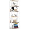 AKORD | Scaffalatura Metallo 60 cm | Mensole Libreria | Salvaspazio | 6 ripiani | Scaffalature Metalliche | Robusto | Stabile | Mobiletto Multiuso | Moderne Bianco | Rovere di Sonoma
