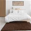 VIMODA Primo Shaggy Tappeto Pelo Lungo Tappeti Moderni per Soggiorno Camera Letto in Bianco e Nero Nougat Marrone Chiaro Marrone, Ø 160 cm Tondo