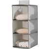 SUNLUX Organizer Appendibile in TNT con 3 Scaffali - Organizer Armadio Pieghevole Salvaspazio, Appendibile con Gancio, 30x30x60 cm, Ideale per Abbigliamento, Biancheria e Accessori