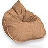 Aiire Pouf Poltrona Design en Ecopelle - [100x100x90 cm] Puffo per Sedersi XXL, Pouffe Salotto o Camera da Letto per Bambini o Gamer - Bean Bag per lettura o Puf Cuscini da Pavimento Beige